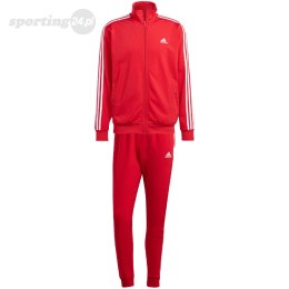 Dres męski adidas Basic 3-Stripes Tricot Track Suit czerwony IJ6056 Adidas