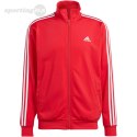 Dres męski adidas Basic 3-Stripes Tricot Track Suit czerwony IJ6056 Adidas