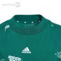 Koszulka dla dzieci adidas Brand Love Allover Print zielona IA1562 Adidas