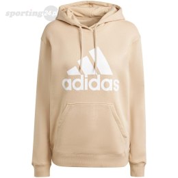 Bluza damska adidas Essentials Big Logo Regular Fleece Hoodie beżowa IR9330 Adidas