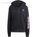 Bluza damska adidas Essentials Linear Full-Zip French Terry Hoodie czarna IS2072 Adidas