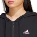 Bluza damska adidas Essentials Linear Full-Zip French Terry Hoodie czarna IS2072 Adidas