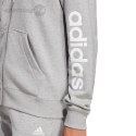 Bluza damska adidas Essentials Linear Full-Zip French Terry Hoodie szara IC6866 Adidas