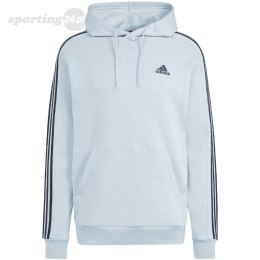 Bluza męska adidas Essentials Fleece 3-Stripes Hoodie błękitna IS0004 Adidas