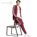 Bluza męska adidas Essentials French Terry 3-Stripes Full-Zip Hoodie bordowa IS1365 Adidas