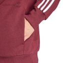 Bluza męska adidas Essentials French Terry 3-Stripes Full-Zip Hoodie bordowa IS1365 Adidas