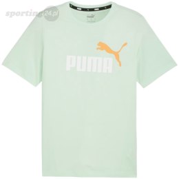 Koszulka męska Puma ESS+ 2 Col Logo Tee miętowa 586759 88 Puma