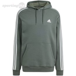 Bluza męska adidas Essentials Fleece 3-Stripes Hoodie zielona IX2366 Adidas