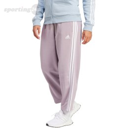 Spodnie damskie adidas Essentials 3-Stripes Open Hem Fleece różowe IR5387 Adidas