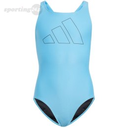 Kostium kąpielowy dla dziewczynki adidas Performance Big Bars jasnoniebieski IR9625 Adidas