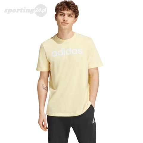 Koszulka męska adidas Essentials Single Jersey Linear Embroidered żółta IZ4769 Adidas