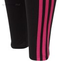 Legginsy dla dzieci adidas Essentials 3-Stripes Cotton Tights czarno-różowe IC3627 Adidas