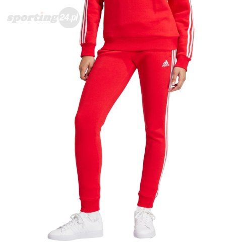 Spodnie damskie adidas Essentials 3-Stripes Fleece czerwone IY1719 Adidas