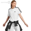 Koszulka damska adidas Essentials 3-Stripes Single Jersey Crop Top biało-czarna HR4915 Adidas