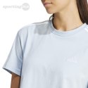 Koszulka damska adidas Essentials 3-Stripes Single Jersey Crop Top błękitna IS1568 Adidas