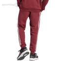 Spodnie męskie adidas Essentials Fleece 3-Stripes Tapered Cuff bordowe JG5951 Adidas