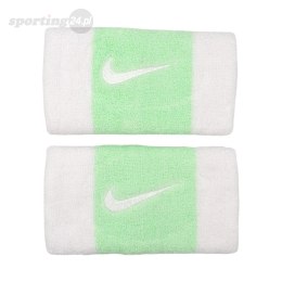 Frotki na nadgarstek Nike Swoosh Doublewide Wristbands 2 szt. biało-zielone N0001586117OS Nike