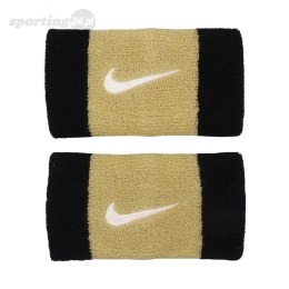 Frotki na nadgarstek Nike Swoosh Doublewide Wristbands 2 szt. czarno-złote N0001586055OS Nike