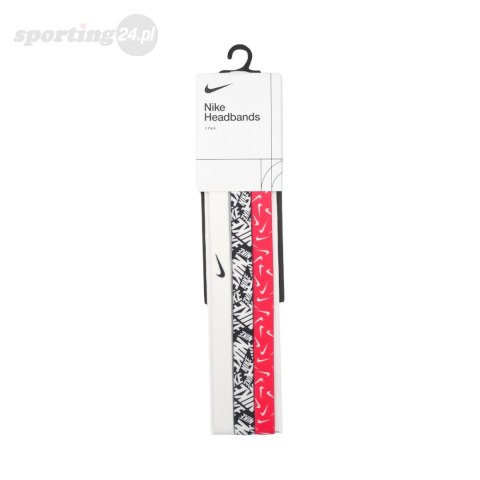 Opaski na włosy Nike Headbands 3 szt. biała, czarna, różowa N0002560114OS Nike