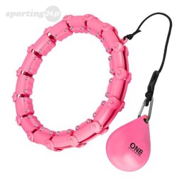 OHA02 HULA HOP PINK Z WYPUSTKAMI I OBCIĄŻNIKIEM ONE FITNESS