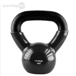 KNV04 BLACK KETTLEBELL ŻELIWNY POKRYTY WINYLEM HMS