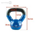 KNV04 BLUE KETTLEBELL ŻELIWNY POKRYTY WINYLEM HMS