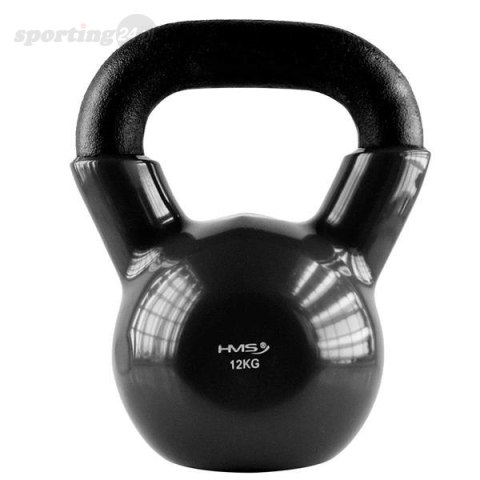 KNV12 BLACK KETTLEBELL ŻELIWNY POKRYTY WINYLEM HMS